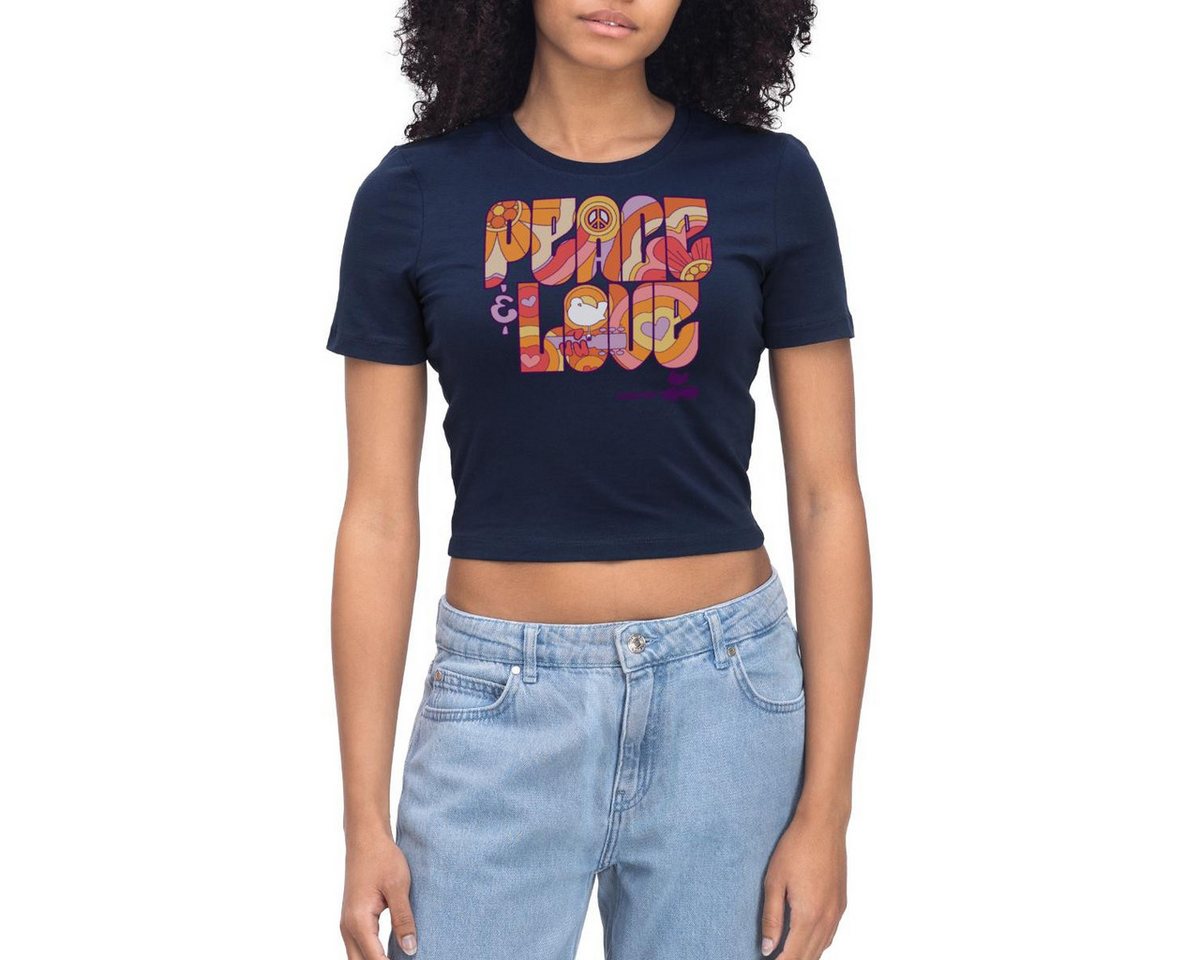 Spreadshirt T-Shirt Woodstock Peace Love Hippie Design Crop T-Shirt (1-tlg) von Spreadshirt