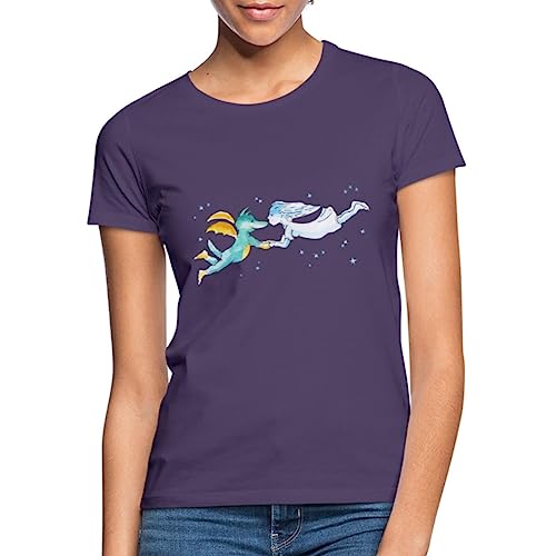 Spreadshirt TABALUGA Und Lilli Fliegen Frauen T-Shirt, M, Dunkellila von Spreadshirt