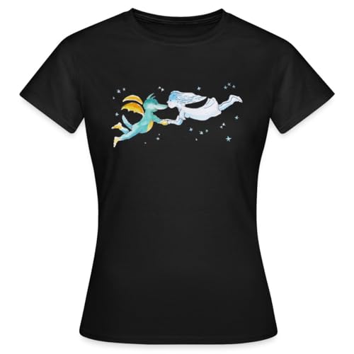 Spreadshirt TABALUGA Und Lilli Fliegen Frauen T-Shirt, XL, Schwarz von Spreadshirt