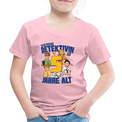 Spreadshirt TKKG Junior 5. Geburtstag Fünf Jahre Gelb Geschenk Kinder Premium T-Shirt, 122/128 (6 Jahre), Hellrosa von Spreadshirt