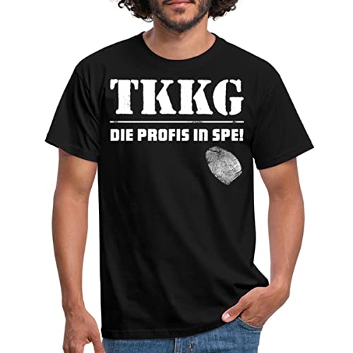 Spreadshirt TKKG Logo Fingerabdruck Die Profis In SPE! Männer T-Shirt, 3XL, Schwarz von Spreadshirt