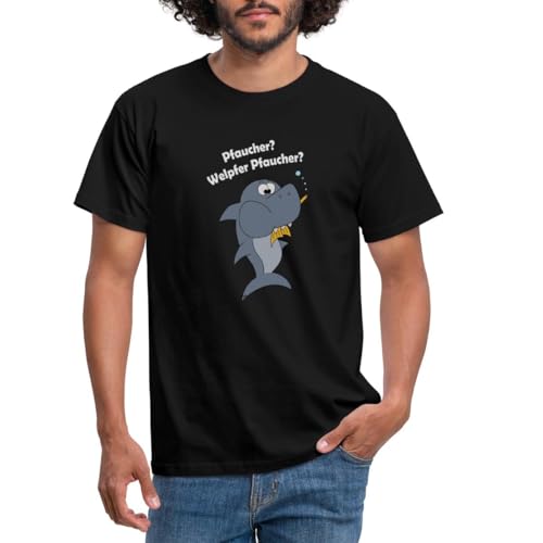 Spreadshirt Taucher Lustig Tauchen Fisch Pfaucher Witziges Männer T-Shirt, 3XL, Schwarz von Spreadshirt