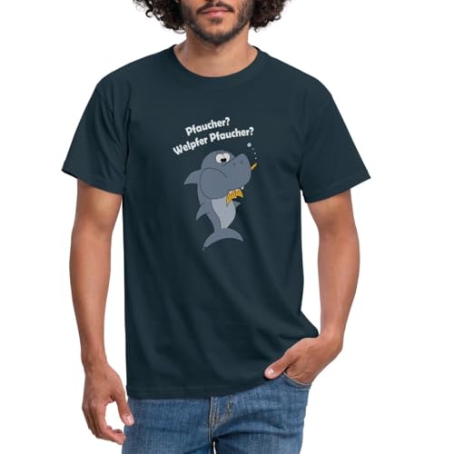 Spreadshirt Taucher Lustig Tauchen Fisch Pfaucher Witziges Männer T-Shirt, L, Navy von Spreadshirt