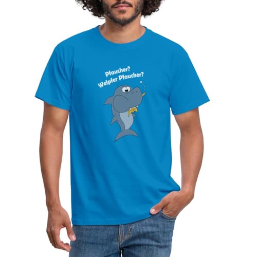 Spreadshirt Taucher Lustig Tauchen Fisch Pfaucher Witziges Männer T-Shirt, XL, Royalblau von Spreadshirt
