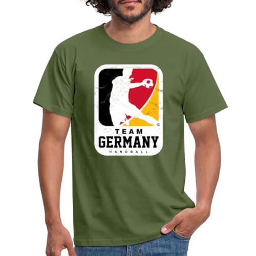 Spreadshirt Team Germany Handball - Logo Sportdesign Männer T-Shirt, XXL, Militärgrün von Spreadshirt