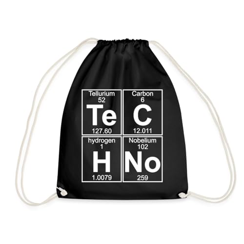 Spreadshirt Techno Chemie Periodensystem Te C H No Turnbeutel, One size, Schwarz von Spreadshirt