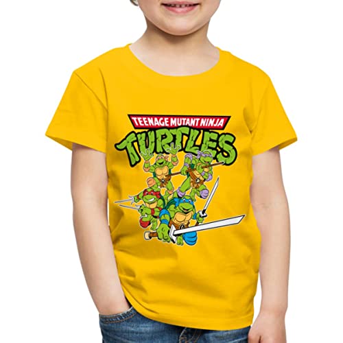 Spreadshirt Teenage Mutant Ninja Turtles Logo Kinder Premium T-Shirt, 122/128 (6 Jahre), Sonnengelb von Spreadshirt