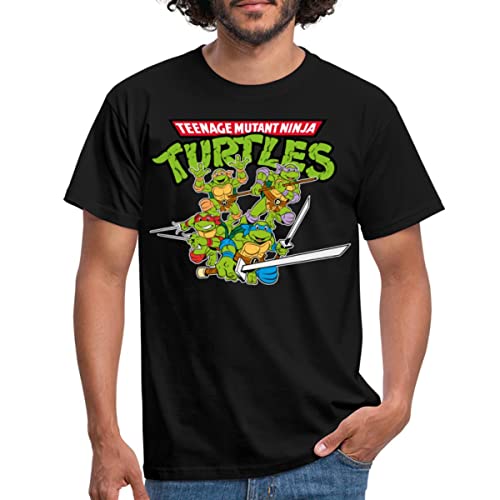 Spreadshirt Teenage Mutant Ninja Turtles Logo Männer T-Shirt, XL, Schwarz von Spreadshirt