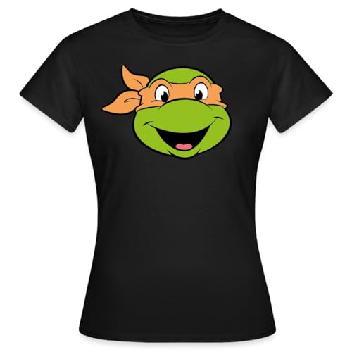 Spreadshirt Teenage Mutant Ninja Turtles Michelangelo Kostüm Frauen T-Shirt, L, Schwarz von Spreadshirt