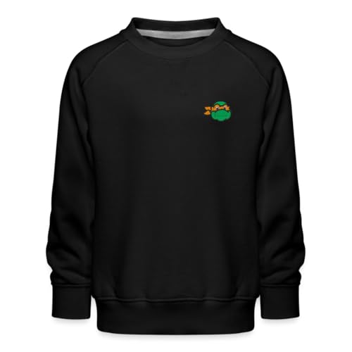 Spreadshirt TMNT Michelangelo Stick Kinder Premium Pullover, 122/128 (7-8 Jahre), Schwarz von Spreadshirt