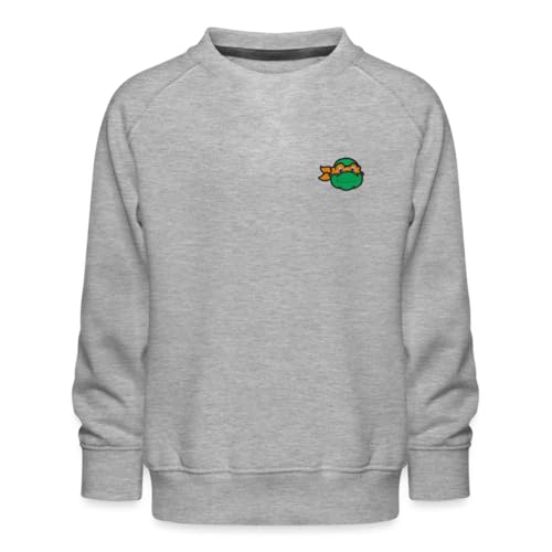 Spreadshirt TMNT Michelangelo Stick Kinder Premium Pullover, 152/164 (12-14 Jahre), Grau meliert von Spreadshirt