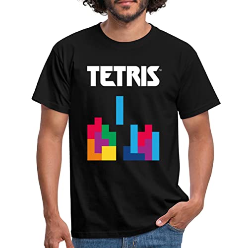 Spreadshirt Tetris Hero I Block Retro Game Männer T-Shirt, 3XL, Schwarz von Spreadshirt