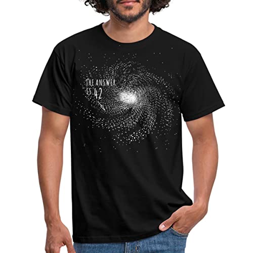 Spreadshirt The Answer is 42 Galaxie Spirale Männer T-Shirt, L, Schwarz von Spreadshirt
