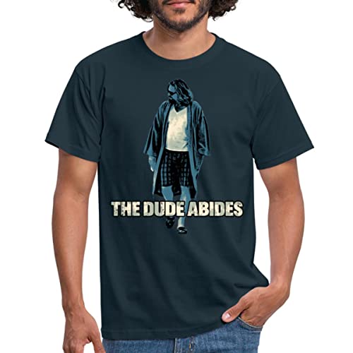 Spreadshirt The Big Lebowski Dude -The Dude Abides Männer T-Shirt, L, Navy von Spreadshirt