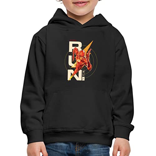 Spreadshirt The Flash Speedster Run Kinder Premium Hoodie, 134/146 (9-11 Jahre), Schwarz von Spreadshirt