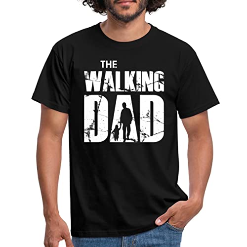 Spreadshirt The Walking Dad Papa Vater Mit Kind Männer T-Shirt, L, Schwarz von Spreadshirt