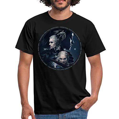 Spreadshirt The Witcher Geralt, Ciri Und Yennefer Spruch Männer T-Shirt, S, Schwarz von Spreadshirt