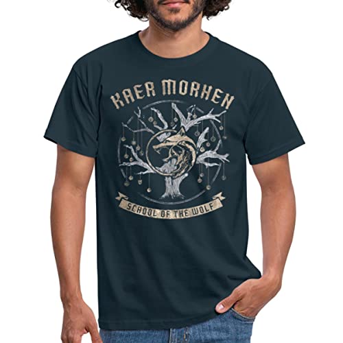 Spreadshirt The Witcher Kaer Morhen Feste Der Hexer Männer T-Shirt, XL, Navy von Spreadshirt