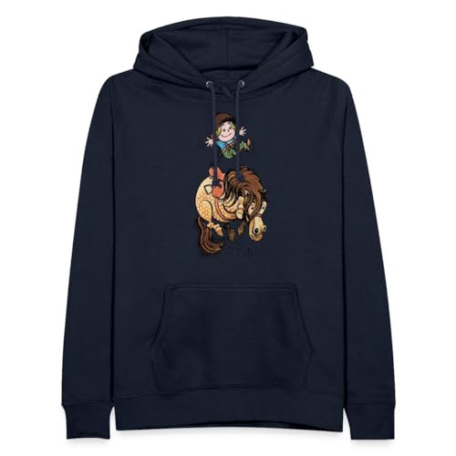 Spreadshirt Thelwell Reiter Mit Gurt Und Buckelndes Pony Frauen Hoodie, XXL, Navy von Spreadshirt