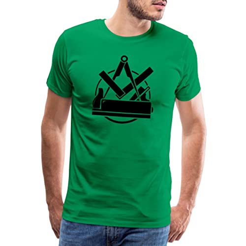 Spreadshirt Tischler Emblem, Schreiner Logo Männer Premium T-Shirt, XXL, Kelly Green von Spreadshirt