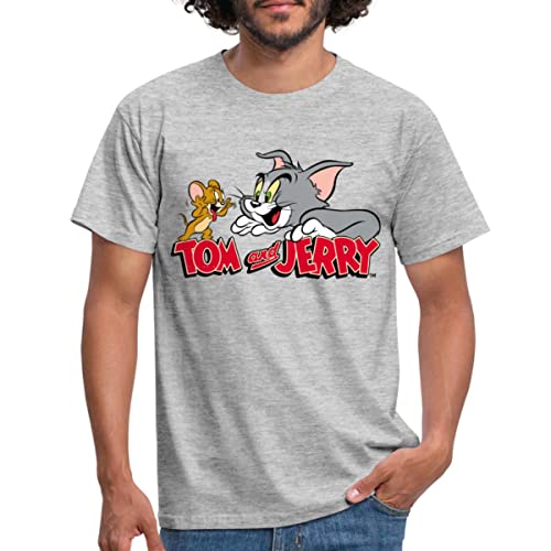 Spreadshirt Tom Und Jerry Fang Mich Doch Männer T-Shirt, XL, Grau meliert von Spreadshirt