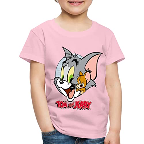 Spreadshirt Tom Und Jerry Verschmust Kinder Premium T-Shirt, 110/116 (4 Jahre), Hellrosa von Spreadshirt
