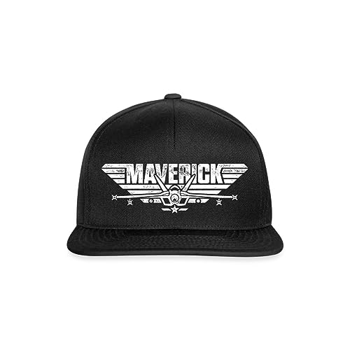 Spreadshirt Top Gun Maverick Kampfjet Logo Snapback Cap, One Size, Schwarz/Schwarz von Spreadshirt