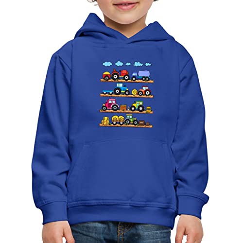 Spreadshirt Fahrzeuge Auf Dem Bauernhof Kinder Premium Hoodie, 110/116 (5-6 Jahre), Royalblau von Spreadshirt