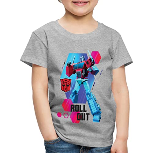 Spreadshirt Transformers Earth Spark Autobot Optimus Prime Kinder Premium T-Shirt, 134/140 (8 Jahre), Grau meliert von Spreadshirt