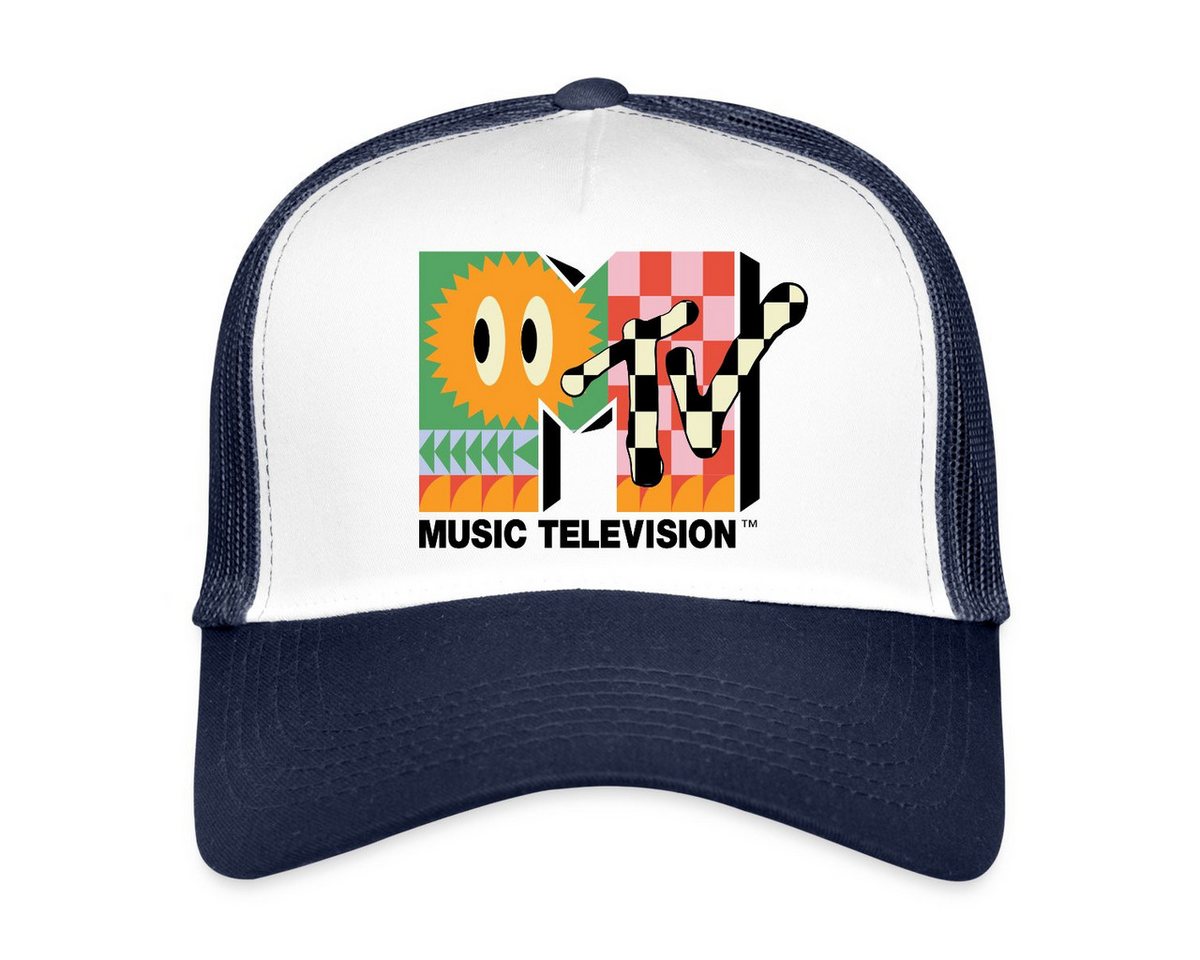 Spreadshirt Trucker Cap MTV Music Television Buntes Logo Mit Sonne Trucker Cap (1-St) von Spreadshirt