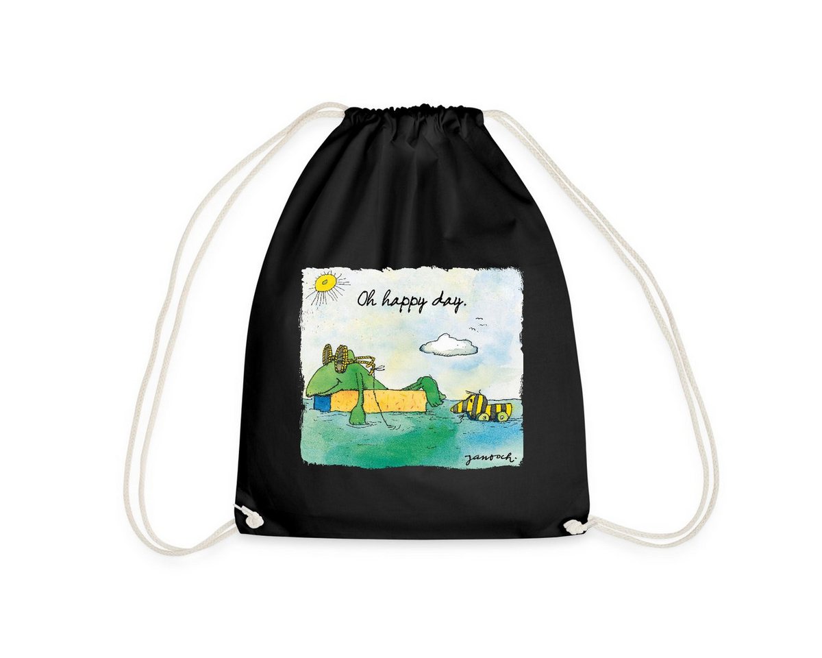 Spreadshirt Turnbeutel Janosch Günter Tigerente Oh Happy Day Am See Turnbeutel (1-tlg) von Spreadshirt