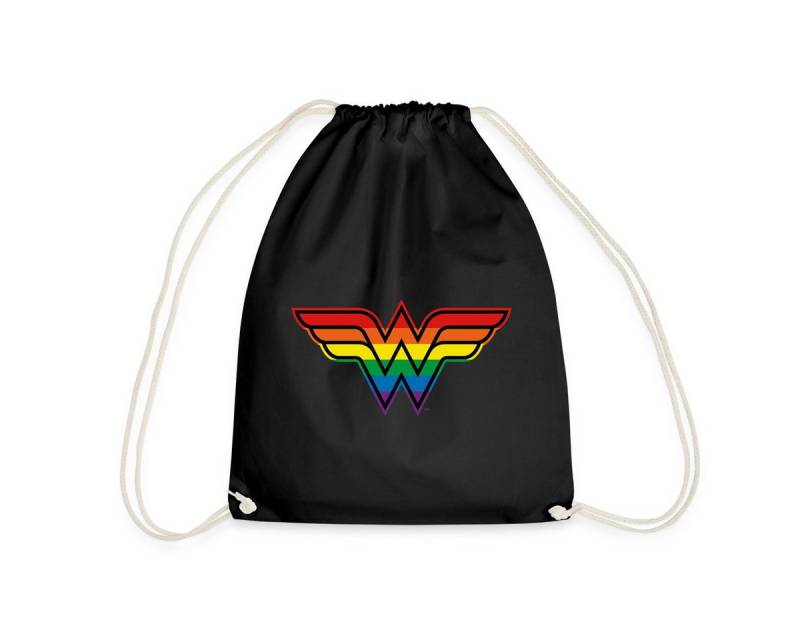 Spreadshirt Turnbeutel Justice League Wonder Woman Regenbogen Logo Turnbeutel (1-tlg) von Spreadshirt