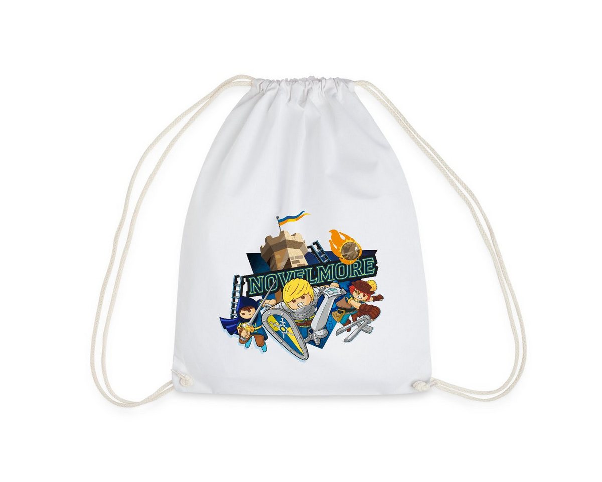 Spreadshirt Turnbeutel Playmobil Novelmore Gwynn, Arwynn, Dario Da Vanci Turnbeutel (1-tlg) von Spreadshirt