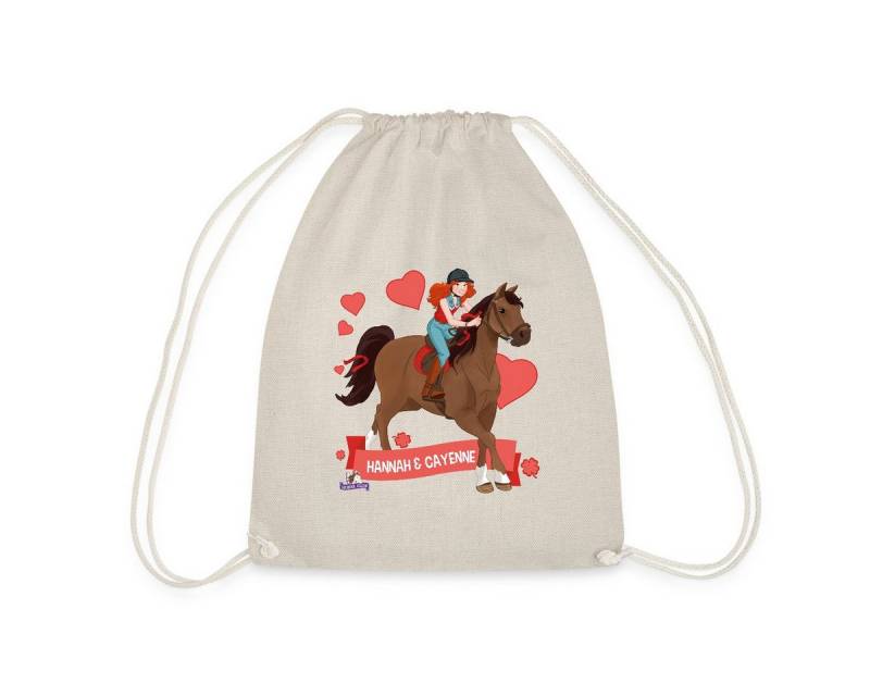 Spreadshirt Turnbeutel Schleich Horse Club Hannah & Cayenne reiten aus Turnbeutel (1-tlg) von Spreadshirt