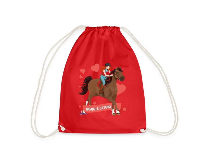 Spreadshirt Turnbeutel Schleich Horse Club Hannah & Cayenne reiten aus Turnbeutel (1-tlg) von Spreadshirt