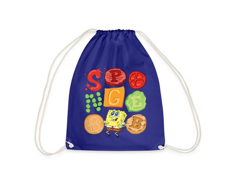 Spreadshirt Turnbeutel Spongebob Schwammkopf Burger Zutaten Design Turnbeutel (1-tlg) von Spreadshirt