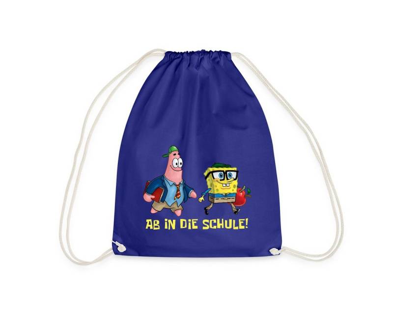 Spreadshirt Turnbeutel Spongebob Schwammkopf Mit Patrick Ab In Die Schule Turnbeutel (1-tlg) von Spreadshirt