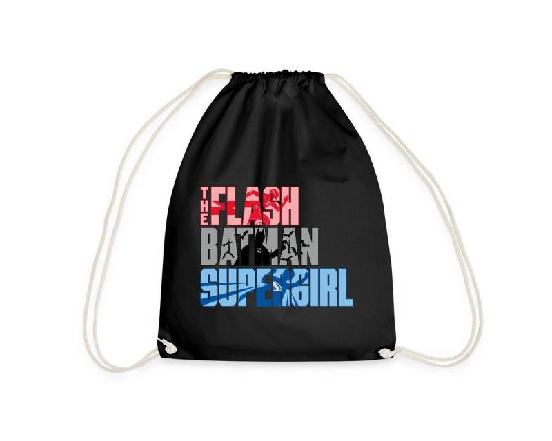 Spreadshirt Turnbeutel The Flash Schriftzug Batman Supergirl Turnbeutel (1-tlg) von Spreadshirt