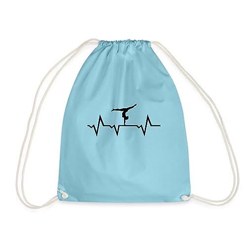 Spreadshirt Turnen EKG Linie Turnerin Handstand Turnbeutel, One size, Aqua von Spreadshirt