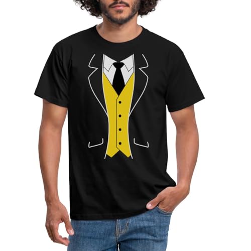 Spreadshirt Tuxedo Smoking Krawatte Männer T-Shirt, 4XL, Schwarz von Spreadshirt