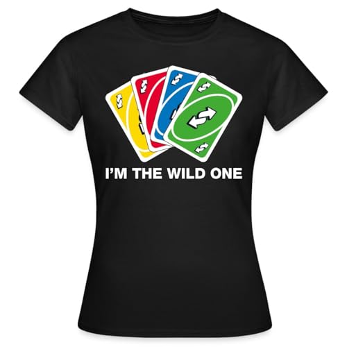 Spreadshirt UNO I'm The Wild One Meme Richtungswechsel-Karte Geschenk Frauen T-Shirt, M, Schwarz von Spreadshirt