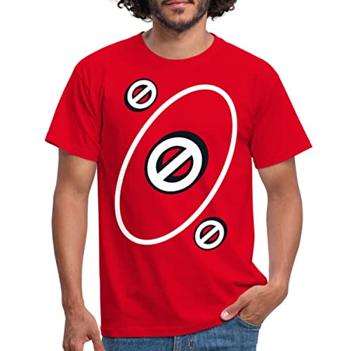Spreadshirt UNO Karten Kostüm Aussetzen-Karte Männer T-Shirt, S, Rot von Spreadshirt