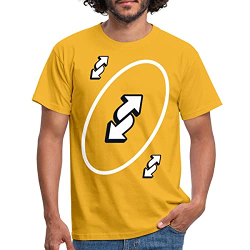 Spreadshirt UNO Karten Kostüm Richtungswechsel-Karte Männer T-Shirt, L, Gelb von Spreadshirt