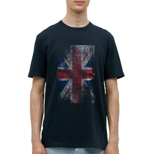 Spreadshirt Union Jack Used Look Männer T-Shirt, L, Navy von Spreadshirt