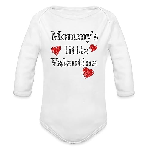 Spreadshirt Valentinstag Mama Mommy's Little Valentine Baby Bio-Langarm-Body, 56 (0-1 M.), weiß von Spreadshirt