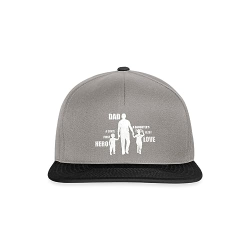 Spreadshirt Vater Sohn Tochter Spruch Vatertag Vatertagsgeschenk Snapback Cap, One Size, Graphit/Schwarz von Spreadshirt