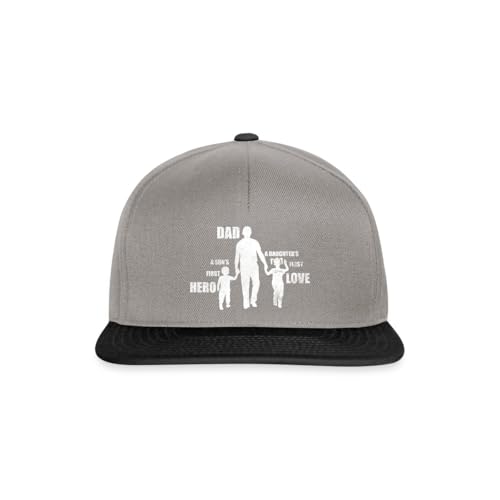 Spreadshirt Vater Sohn Tochter Spruch Vatertag Vatertagsgeschenk Snapback Cap, One Size, Graphit/Schwarz von Spreadshirt