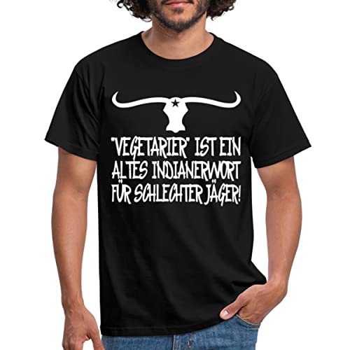 Spreadshirt Vegetarier Ist EIN Altes Indianerwort Für Schlechter Jäger Männer T-Shirt, XL, Schwarz von Spreadshirt