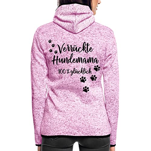 Spreadshirt Verrücke Hundemama 100% Glücklich Hundebesitzerin Frauen Kapuzen-Fleecejacke, L, Lila meliert von Spreadshirt