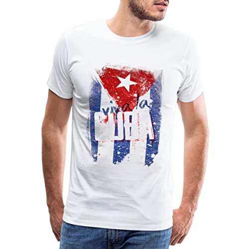 Spreadshirt Viva la Cuba Männer Premium T-Shirt, L, weiß von Spreadshirt